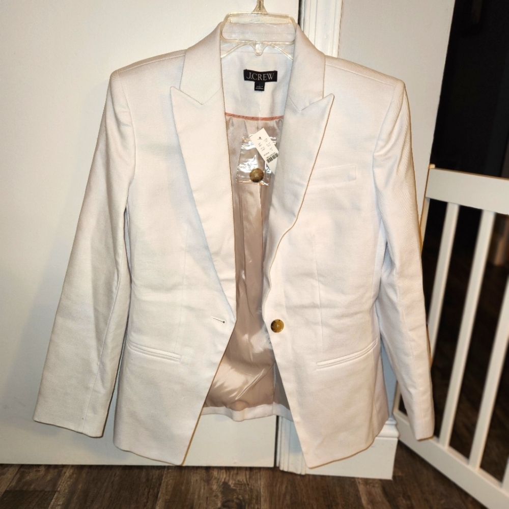 J. Crew Ivory Blazer with Gold Button